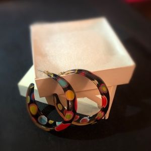 Polka dot hoop earrings